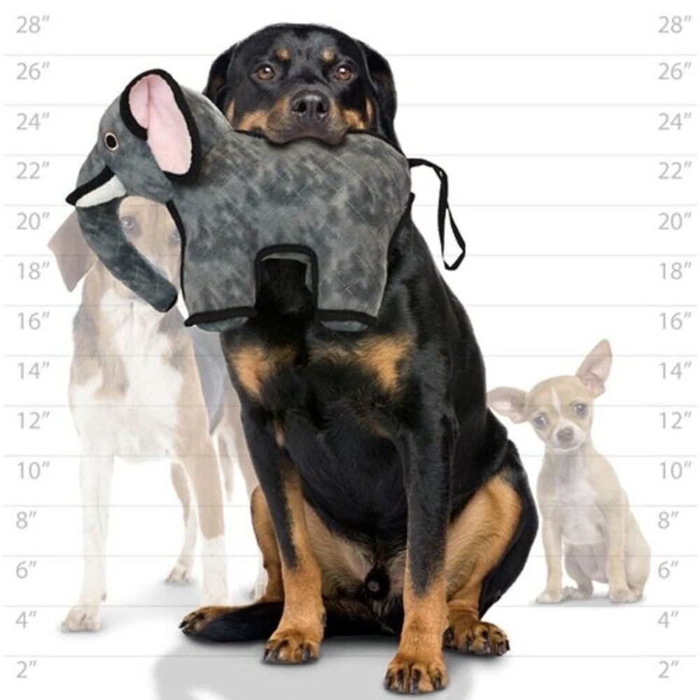 Tuffy Dog Toys ~ T-Z Elephant ~ Zoo Series ~ 15x10x8” ~ No Squeaker ~ Big Dogs